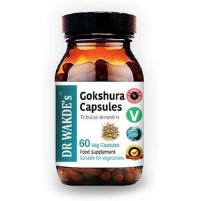 DR WAKDE'S Gokshura Capsules (Tribulus terrestris, 60 Veg Caps, Plant-Based Supplement, Ayurvedic Herb, All Natural, Vegan)