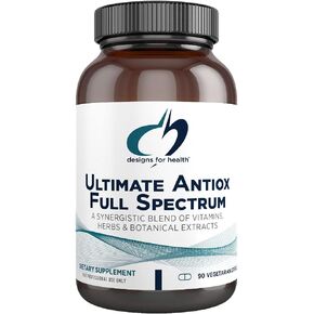 Designs for Health Ultimate Antiox Full Spectrum - Antioxidant Supplement with Resveratrol, Acerola, Lutein, Curcumin C3, Quercetin + More (90 Capsules)