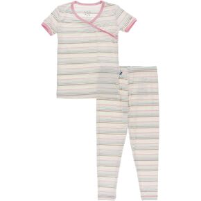 KicKee Pants Print Kimono Pajama Set, Short Sleeve, Snug Fit Sleepwear, Baby to Kid, Super PJs