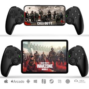 arVin Mobile Game Controller for iPad/iPhone/Android/Tablet/Switch/PS4/PC, Replacement for PS Portal, Wireless Gamepad with Hall Effect Joystick & Trigger/Back Key/Turbo/Support Streaming/Cloud Gaming