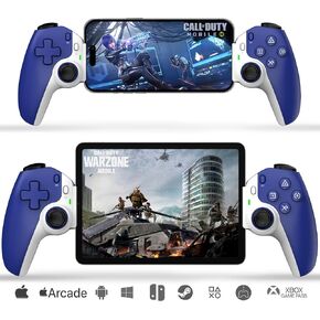 وحدة تحكم الألعاب المحمولة arVin لأجهزة iPhone/iPad/Android/الكمبيوتر اللوحي/Switch/PS4/PC، بديلة لبوابة PS، لوحة ألعاب لاسلكية مع عصا تحكم بتأثير Hall ومشغل/مفتاح خلفي/Turbo/دعم البث/الألعاب السحابية
