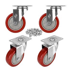 3 inch Heavy Duty Casters Capacity 1000lbs Bearing Caster Wheels Without Brake Swivel Casters for Furniture and Workbench Set of 4