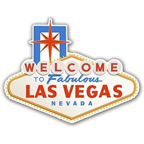 Welcome to Fabulous Las Vegas Sticker, Vegas, Nevada Vinyl, Sin City Destination Decal for Cars, Trucks, Laptops, and Water Bottles, Made in The USA (3 x 4 inch)
