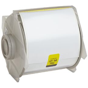 Brady High Adhesion Vinyl Label Tape (113109) - White Vinyl Film - Compatible with GlobalMark Industrial Label Printer - 100' Length, 4" Width