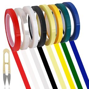 HRJZF 8 Rolls 0.4 Inches Colorful Autoclave Tapes, 216 Feet Length Each Tape, Dental Marking Tape, Instruments Identification Tape Autoclavable 270 Fahrenheit Degree, Insulation Tape 8 Color