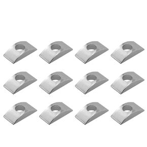 JCBIZ 12pcs M8 Solid Half Moon Nuts Washer Spacer Furniture Hardware Accessories for Furniture Connect (Length 27mm x Width 14mm), Silver