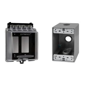 ENERLITES 2-Gang Weatherproof Outdoor Outlet Cover Extra-Duty in-Use Outlet Cover, Outdoor Decorator/GFCI Receptacle Outlets, 6.1" H x 5.2" W x 2.5" D, IUC2V-D, Clear