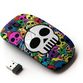 KOOLmouse [ Optical 2.4G Wireless Mouse [ Skull Wallpaper Colorful Pirate Drawing ]
