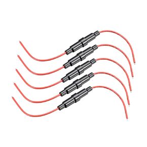 uxcell Inline Screw Type Fuse Holder 16 Gauge AWG 5Pcs for 6mm x 30mm Tube Fuse
