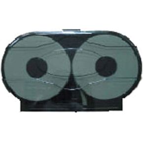 Winco TD-220 Double Roll Jumbo Toilet Paper Dispenser Black Medium