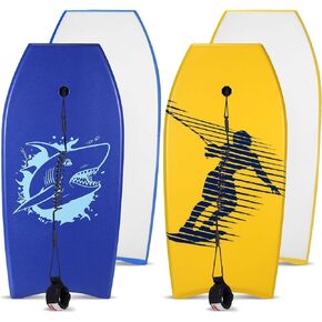 Blueweenly 2 Pcs 41'' Body Boards for Beach, Lightweight PE Bodyboard Surfboards with EPS Core, Wrist Leash, XPE Deck and HDPE Slick Bottom for Kids Teens Adults Pool Surfing in Saudi Arabia