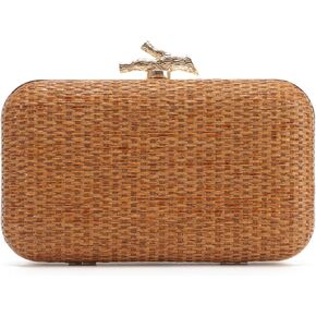 Freie Liebe Straw Clutch Purses for Women Formal Summer Evening Bag Woven Handbags