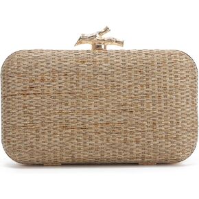 Freie Liebe Straw Clutch Purses for Women Formal Summer Evening Bag Woven Handbags