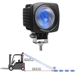 (Upgrade) Forklift Safety Lights Blue 4 Spot Sequential Light, Warehouse Pedestrian Warning Strobe Lights 10W Led Chip 12-100V Wide Voltage