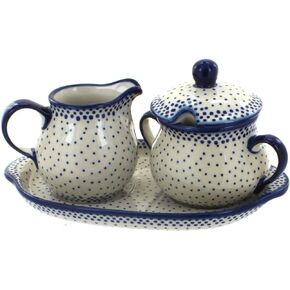 Blue Rose Polish Pottery Sunshine Grotto Sugar & Creamer Set
