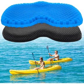 Anti Slip Kayak Gel Seat Cushion Thick Waterproof Egg Seat Cushion Kayak Seat Pad With Non-Slip Cover For Sit In Kayak Inflatable Kayak Canoe & Boat Kayak Accessories For Fishing Kayak (Blue)