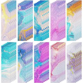 50 Pieces Calm Stickers Anxiety Sensory Stickers Textured Sensory Adhesives Sensory Anxiety Strips Adhesive Stress Relief Calming for Anxiety for Phone Shell Chain of Keys (Colorful Cloud)