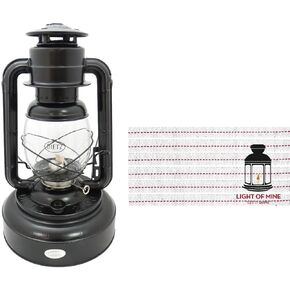 Light of Mine | Dietz #2500 Jupiter Oil Burning Lantern| Kerosene Oil Lamp | Camping Lantern with 6 Pack of 7/8" Wick Strips (Black)