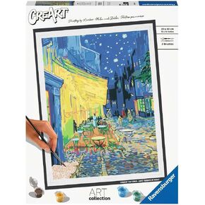 Ravensburger Van Gogh: Café Terrace at Night Paint by Numbers Kit for Adults - 23519 - Painting Arts and Crafts for Ages 14 and Up