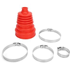 Fydun CV Boot Cover Universal Silicone CV Axle Boot Dust Cover Ball Head Constant Speed Round Clamp Kit(Black)