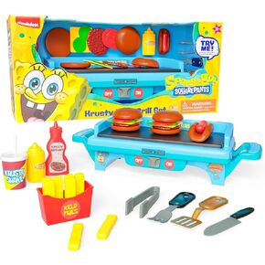 Spongebob Squarepants Kids Grill Playset - Toy Kitchen Sets with Cooking Toys, Kitchen Playset for Kids Ages 6-10, and Pretend Play Kitchen