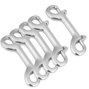 Sopepoyie 3.5 Inch Bolt Snaps Double Ended Snap Hooks 304 Stainless Steel Trigger Chain Metal Clips Key Holder for Linking Key Chain Dog Leash Collar Pet Feed Buckets 5PCS