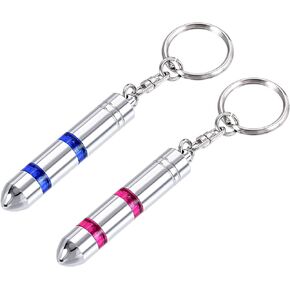 uxcell Anti-Static Keychain Static Secondary Electricity Discharge ESD Keyring, Surface Chromed, Magnetic Head. (Blue,Red, 1 Set)