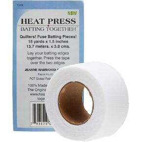 Deco Art Heat Press Batting Together Printing Presses, 1-1/2-Inch by 15-Yard, White