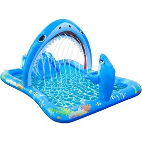 Onory Inflatable Kiddie Pool Inflatable Play Center Kids Pool with Water Slide, Water Sprayers Toddle Pool with Play Ball Hoop Wear-Resistant Thickened Swimming Pool for Toddler Kids