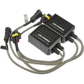 A ABSOPRO LED Car Headlight Canbus Decoder C20 H11 H9 H8 Error Free Warning Resistors Decoder Replacement Anti Flicker Resistor Plastic Black (Set of 2)