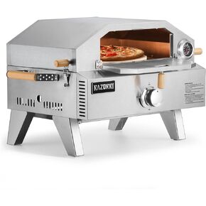 Razorri Portable Propane Pizza Oven and Grill with 13in Stone, Thermometer - For Camping, Patio Cooking