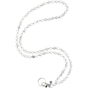 Natural Stone Lanyard - Beaded Lanyard, Conference Lanyard, Lanyard for Badge Holder, Cruise Ships, Short Term Wear