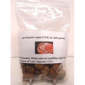 مجموعة إعادة تعبئة Rock Tumbler Gem من Lake Superior Banded Agate Rough 8oz in Kuwait