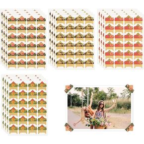 16 Sheets 384 Pcs Vintage Photo Corners Self-Adhesive Kraft Picture Mounting Corner Stickers for DIY Scrapbook Diary Journal Album