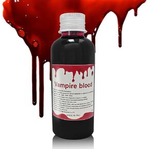 دم مزيف قابل للغسل، 2.1oz واقعي للهالوين بالتنقيط مكياج دم سائل، مكياج دم مزيف للهالوين للملابس SFX Cosplay مؤثرات خاصة زومبي مصاص دماء مكياج ولباس in Kuwait