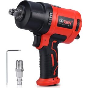 1/2 Inch Composite Air Impact Wrench | Compact & 4.08 lbs Lightweight Design | Max Torque 1200 ft-lbs | Variable Power Settings | 8500RPM Heavy Duty 1/2 Air Impact Gun Pneumatic Tool for Auto Repair
