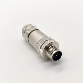 FOWIUNYE M12 5 Pin Male Connector, B Code Field Assembly Circular Connector IP67 Straight Type Adapter Shielding Metal Shell Sensor 60V 4A AC/DC Connector for PG7/PG9