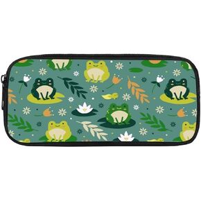 Buybai Blue Butterfly Flower Printed Pencil Case Pouch for Teen Girls Kids, Pencil Box Bags for Women Makeup Bag for School Office Work Supplies