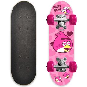 Kids Beginner Micro Mini Skateboard from Angry Birds - Learn Skateboarding in Style - Mini Wooden Cruiser Board with Cool Graphics for Boys & Girls 3-5 Years - 17" Deck, 54mm Wheels, Lightweight - Safe & Durable