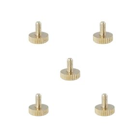 TAODAN 5PCS M5 Flat Brass Bolt Grip Knob Fastener 8MM Knurled Thumb Screw Suitable for Lamp Shade and Mechanical Component and Electronic Equipment Mounting Fixture