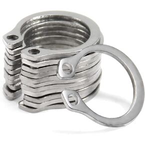 MroMax External Circlips, 11.5mm OD External Retaining Rings, 304 Stainless Steel C-Clip Retaining Shaft Snap Rings for Automobiles, Valves, Electrical and Bearings, 50Pcs
