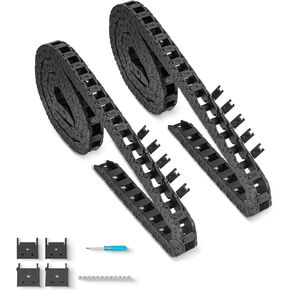 2pcs 39.4inch Drag Chain Cable Carrier Open Type R18 Wire Cable Chain for CNC Router Mill and 3D Printer,Extra 2 Pair End Connectors,1pc Screwdriver,12 Screws (10x11)