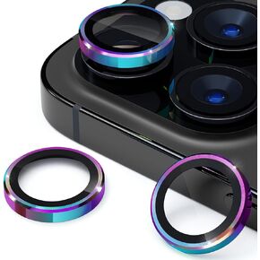 imluckies Camera Lens Protector for iPhone 15 Pro/iPhone 15 Pro Max, 9H Tempered Glass & Anti-Scratch Metal Individual Ring Lens Cover, HD Clear Camera Accessories [No Affect Photo Quality], Blue