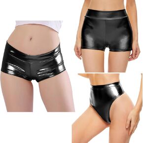 سراويل قصيرة نسائية من Kepblom مكونة من 3 قطع لامعة معدنية من Rave Booty سراويل قصيرة للرقص in Kuwait