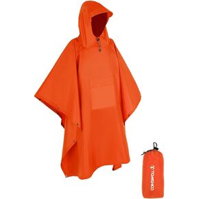 TOMSHOO Multifunctional Raincoat with Hood Hiking Cycling Rain Cover Lightweight Poncho Rain Coat Outdoor Camping Tent Mat