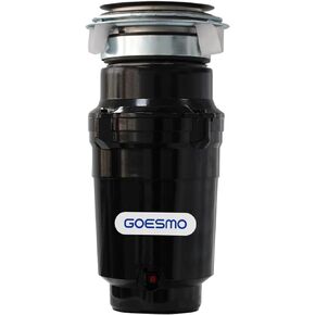 Garbage Disposal 1/2 HP Continuous Feed Garbage Disposal with Power Cord, Wall Switch, Splash Guard, Elbow Pipe, Stainless Steel Grinding System Waste Disposer Badger for Kitchen Sink Black