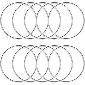 KALIONE 10 Pcs 6 Inch Metal Rings for Craft Silver Hoops Floral Macrame Hoops Rings for DIY Crafts Macrame Dream Catchers Supplies(Silver,6 Inch)