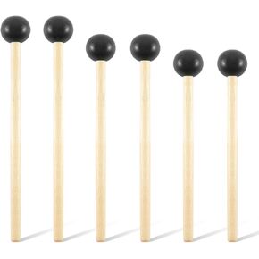 AEDOVE 6 Pcs Xylophone Mallets Drum Mallets with Rubber Head and Handle Percussion Mallets Set Tongue Drum Bell（3 Pair）