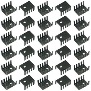 FMHXG 30PCS Electronic to 220 Heat Sink Insulation Pad 19x15x10MM Aluminum Profile Aluminum Heat Sink Transistor Black
