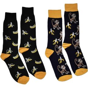 Bop Classy Mens Fun Novelty Crew Socks - 2 Pair Set